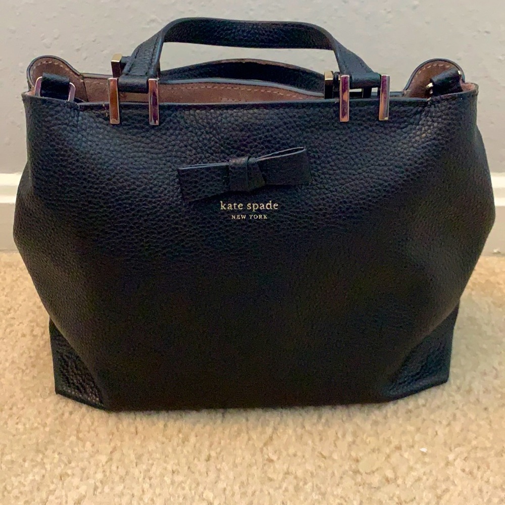 Kate Spade Black purse, used condition. Additional strap.